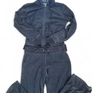 Grey velour tracksuit